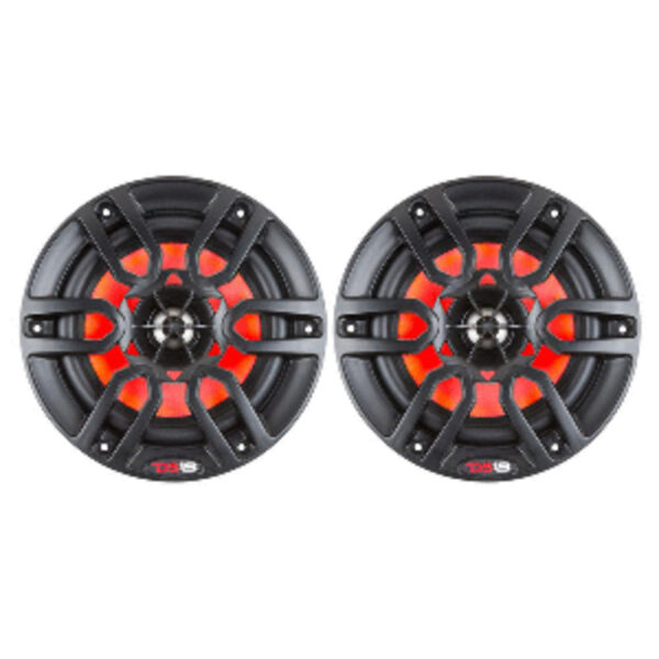 DS18 HYDRO 8" 2-Way Marine Speakers w/RGB LED Lights 375W - Matte Black