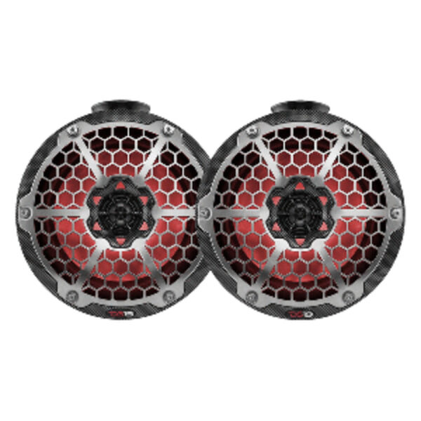 DS18 HYDRO 6.5" Ultra Slim Wakeboard Pod Tower Speaker w/RGB LED Lights - 375W - Black Carbon Fiber