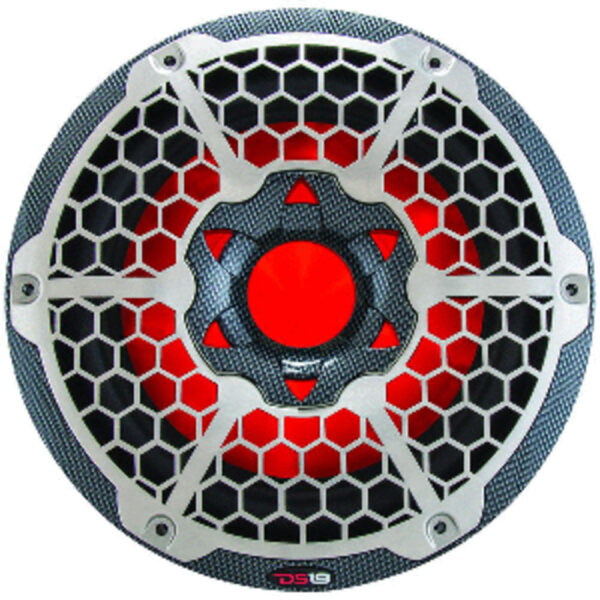 DS18 HYDRO 10" Subwoofer w/RGB Lights - 600W - Carbon Fiber