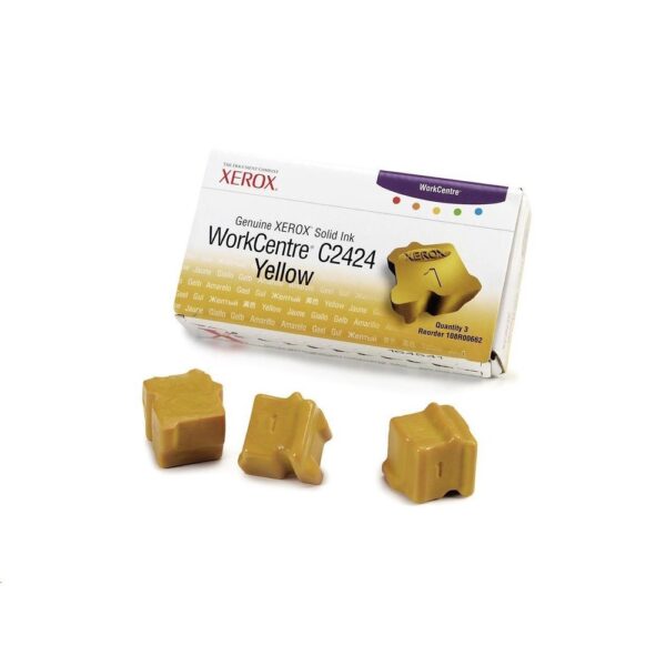 Genuine Xerox WorkCentre C2424 Solid Ink Yellow Pack of 3 108R00662