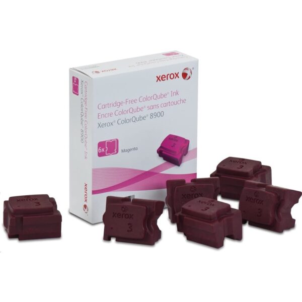 Xerox Genuine Magenta Solid Ink Sticks For Colorqube 8900-Pack of 6 108R01015