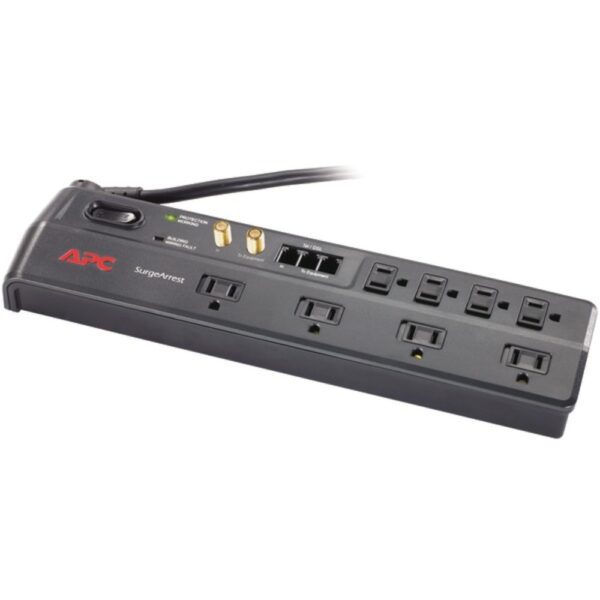 APC P8VT3 8-Outlet Essential SurgeArrest Surge Protector (Telephone and Coaxial Protection)