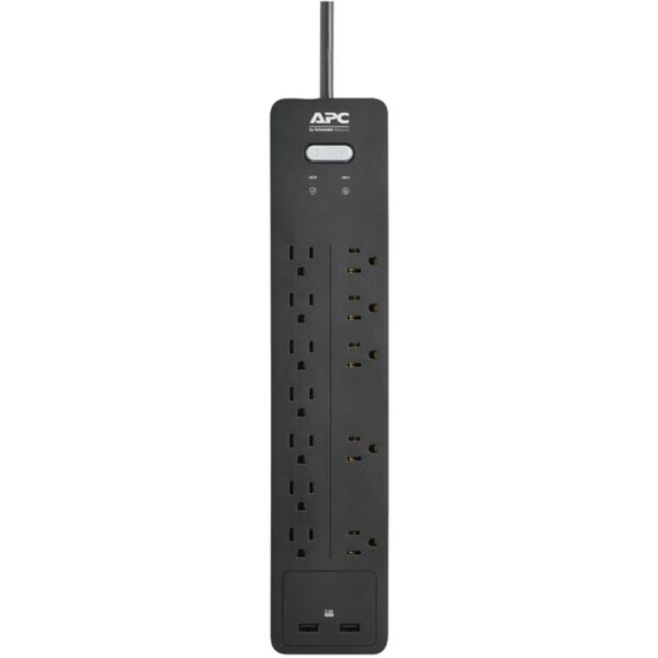 APC PH12U2 12-Outlet SurgeArrest Home/Office Series Surge Protector with 2 USB Ports, 6ft Cord