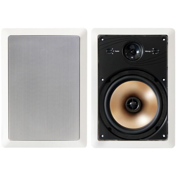 BIC America HT8W 175-Watt Acoustech 8" 3-Way In-Wall Speakers with Adjustable Tweeters and Pivoting Midranges