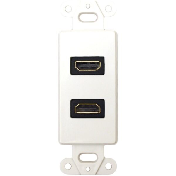 DataComm Electronics 20-4502-WH Decor Wall Plate Insert with 90deg Dual HDMI Connector