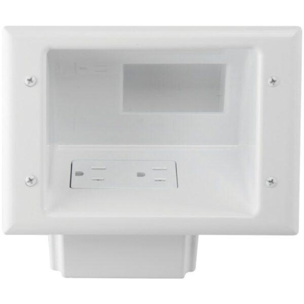 DataComm Electronics 45-0071-WH Recessed Low-Voltage Mid-Size Plate