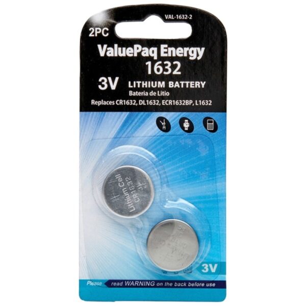 Dantona VAL-1632-2 ValuePaq Energy 1632 Lithium Coin Cell Batteries, 2 pk
