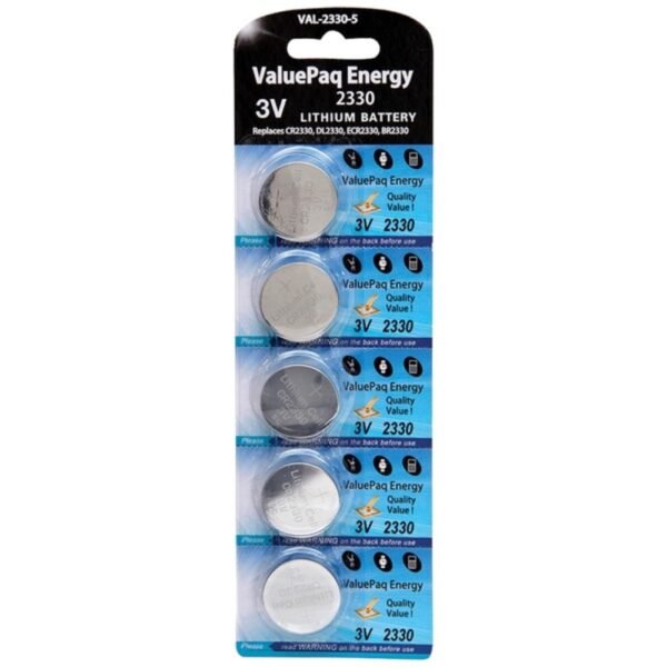 Dantona VAL-2330-5 ValuePaq Energy 2330 Lithium Coin Cell Batteries, 5 pk