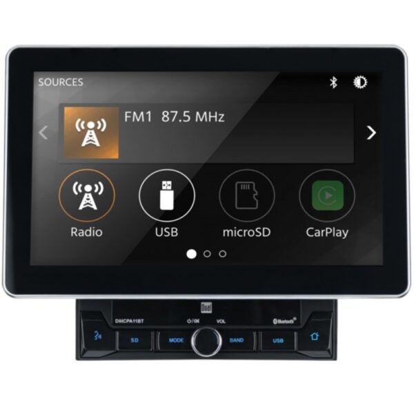 Dual DMCPA11BT 10.1-Inch Double-DIN In-Dash Mechless Receiver with Bluetooth, Apple CarPlay, and Android Auto