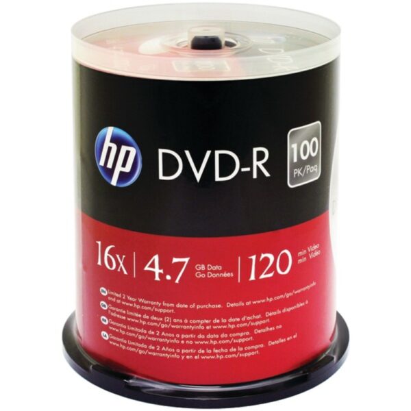 HP DM16100CB 4.7GB DVD-Rs, 100-ct Spindle