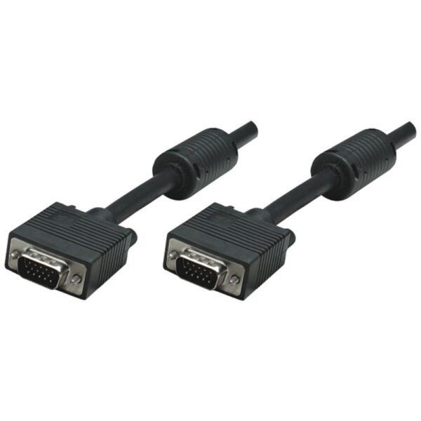 Manhattan 317733 HD15-Male to Male SVGA Cable with Ferrite Core, 10ft
