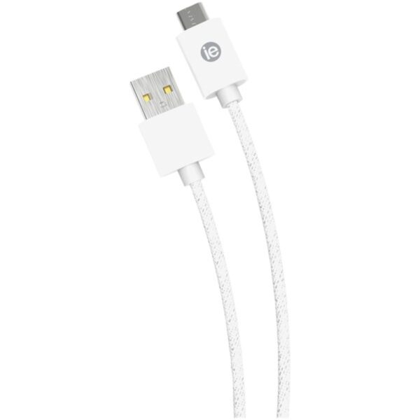 iEssentials IEN-BC10C-WT Charge and Sync Braided USB-C to USB-A Cable, 10ft (White)