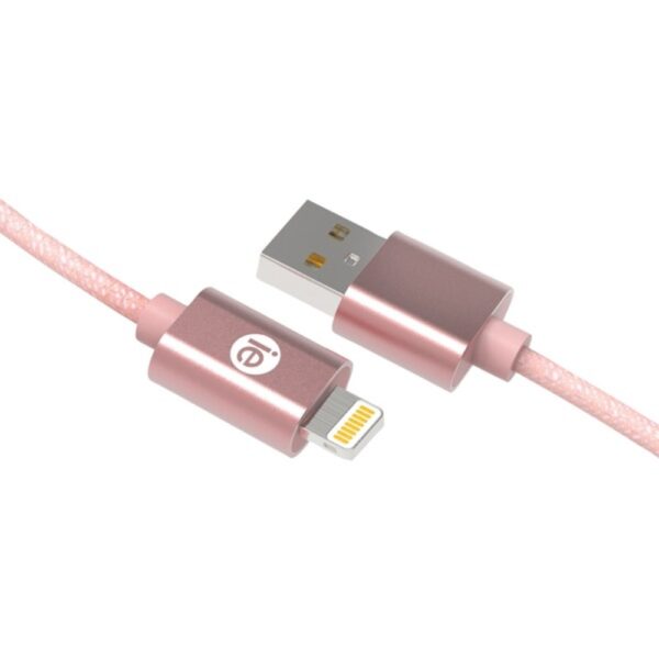 iEssentials IEN-BC10L-RGLD Charge and Sync Braided Lightning to USB Cable, 10ft (Rose Gold)