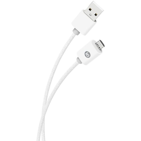 iEssentials IEN-BC10M-WT Charge and Sync Braided Micro USB to USB Cable, 10ft (White)
