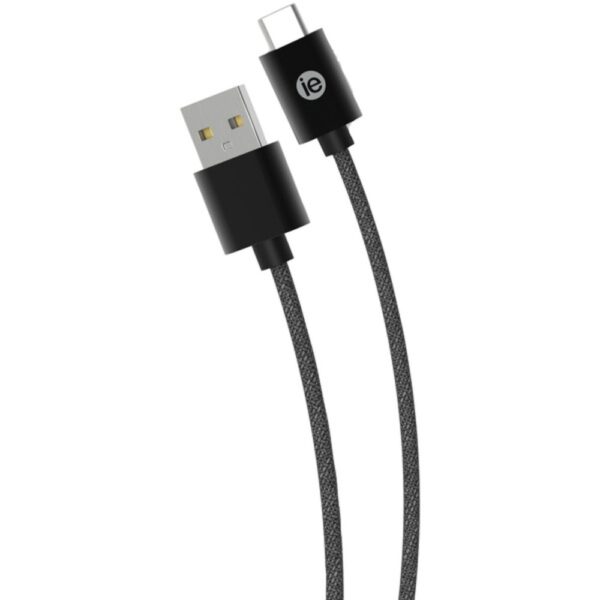 iEssentials IEN-BC6C-BK Charge and Sync Braided USB-C to USB-A Cable, 6ft (Black)