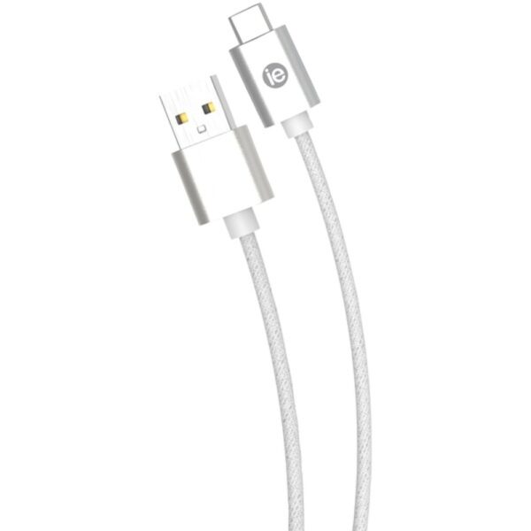 iEssentials IEN-BC6C-WT Charge and Sync Braided USB-C to USB-A Cable, 6ft (White)