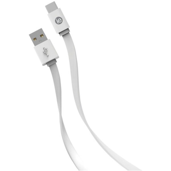 iEssentials IEN-FC4C-WT Flat USB-C to USB-A Cable, 4ft (White)