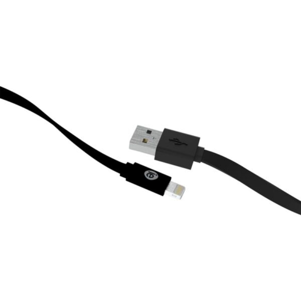 iEssentials IEN-FC4L-BK Charge and Sync Flat Lightning to USB Cable, 4ft (Black)