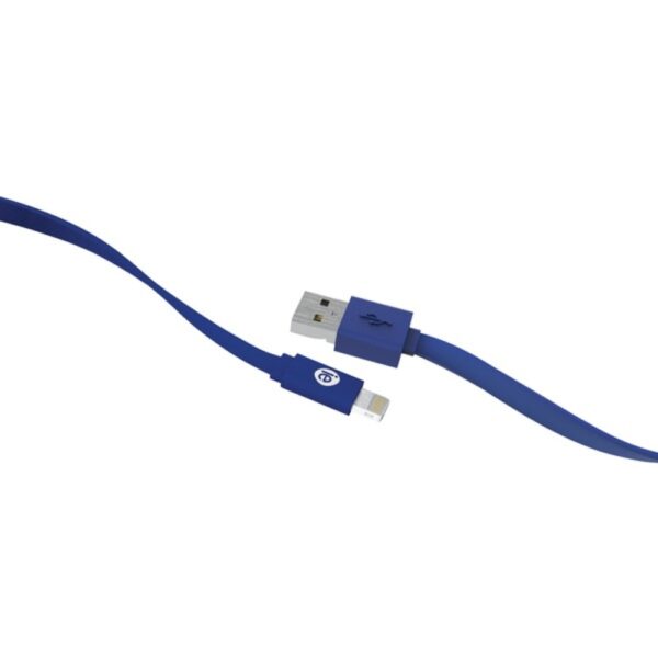 iEssentials IEN-FC4L-BL Charge and Sync Flat Lightning to USB Cable, 4ft (Blue)