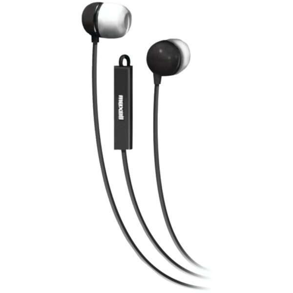 Maxell 190300 - IEMICBLK Stereo In-Ear Earbuds with Microphone and Remote (Black)