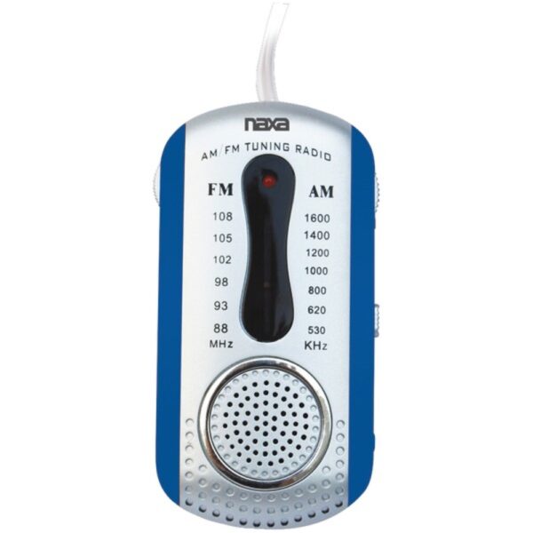 Naxa NR721BL AM/FM Mini Pocket Radio with Speaker (Blue)