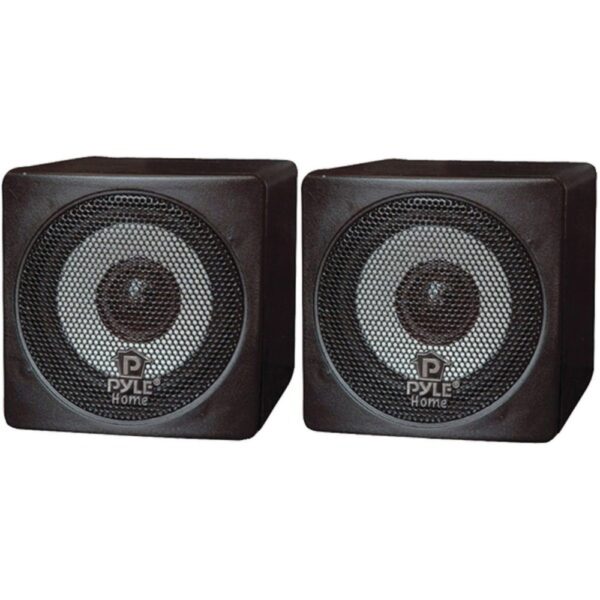 Pyle Home PCB3BK 3" 100-Watt Mini-Cube Bookshelf Speakers (Black)