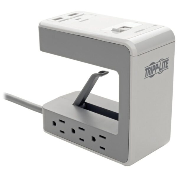 Tripp Lite TLP648USBC Protect It! 6-Outlet Surge Protector Desk Clamp with 2 USB Ports and 1 USB-C Port, 8ft Cord