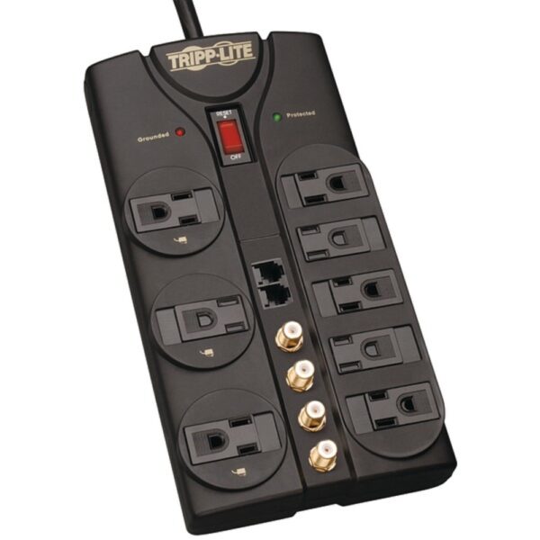 Tripp Lite TLP810SAT Protect It! 8-Outlet Surge Protector (3,240 Joules; 10ft cord; Telephone/fax/modem/coaxial protection)