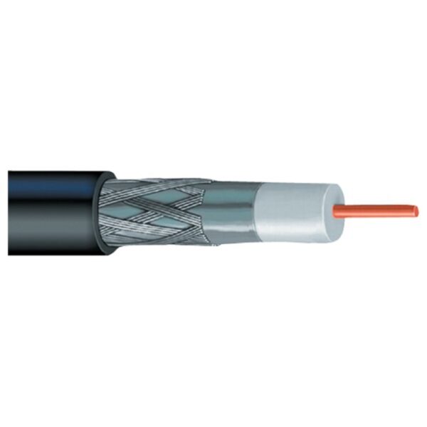 Vextra V621BB RG6 Solid Copper Coaxial Cable, 1,000ft (Black)