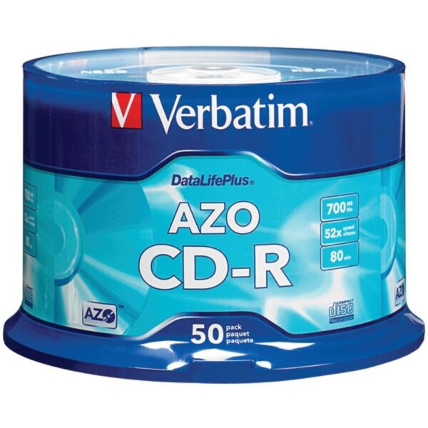 Verbatim 94523 700MB 80-Minute 52x DataLifePlus CD-Rs, Branded 50-ct Spindle