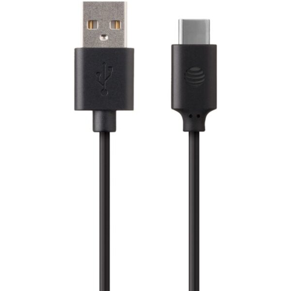 AT and T CS01-BLK Charge and Sync USB to USB-C Cable (3.3ft)