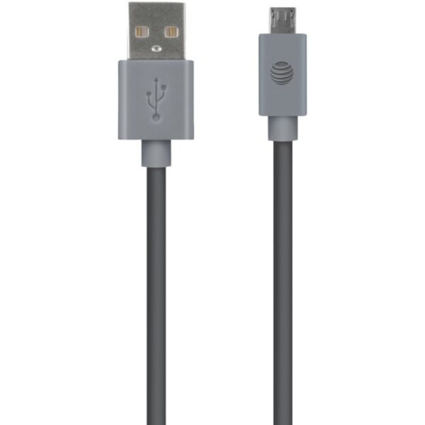 AT and T MC10-GRY Charge and Sync USB to Micro USB Cable, 10ft (Gray)