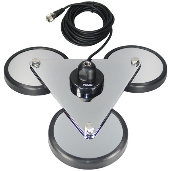 Tram 2692 5" Tri-Magnet CB Antenna Mount with Rubber Boots and 18ft RG58A/U Coaxial Cable