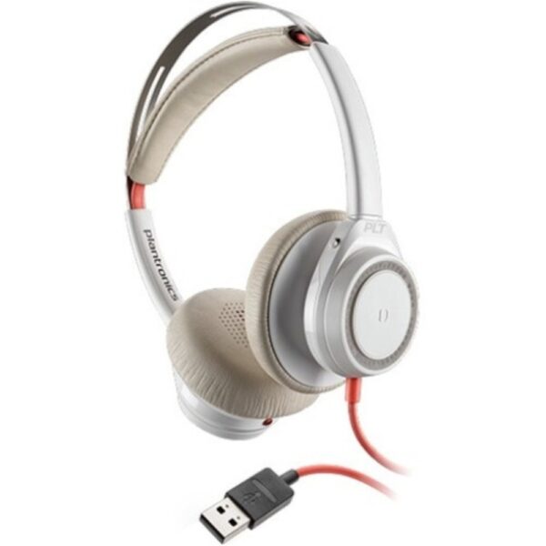 Plantronics Blackwire 7225 Headset - Stereo - USB Type A - Wired - 32 Ohm - 20 Hz - 20 kHz - Over-the-head - Binaural - Supra-aural - Noise Cancelling, Omni-directional Microphone - Noise Canceling - White