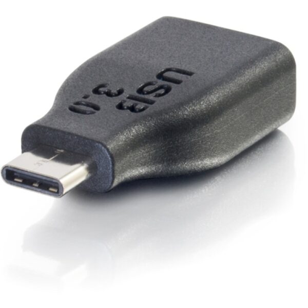 C2G USB 3.1 Gen 1 USB C to USB A Adapter M/F - USB C to Laptop Black - USB for Smartphone, Tablet, Notebook, Desktop Computer, Flash Drive, Keyboard/Mouse - 60 MB/s - 1 Pack - Type C Male USB - Type A Female USB - Black