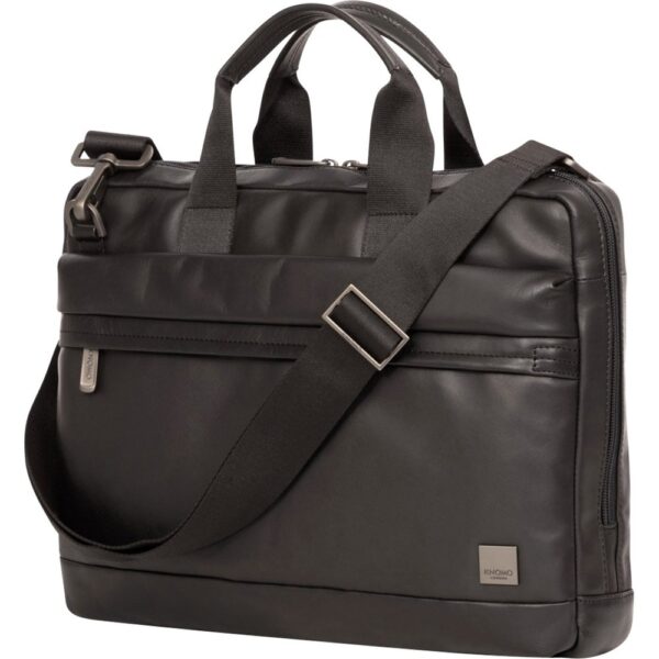Knomo Foster Carrying Case (Briefcase) for 14 Notebook - Black - Full Grain Leather - Shoulder Strap, Handle - 10.6 Height x 14.6 Width x 3 Depth