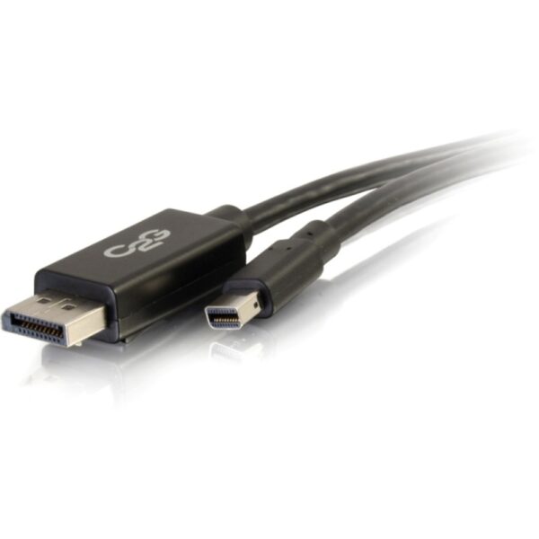 C2G 6ft Mini DisplayPort to DisplayPort Adapter Cable - 4K - 8K - UHD - DisplayPort/Mini DisplayPort for Audio/Video Device - 6 ft - 1 x Mini DisplayPort Male Digital Audio/Video - 1 x DisplayPort Male Digital Audio/Video - Black
