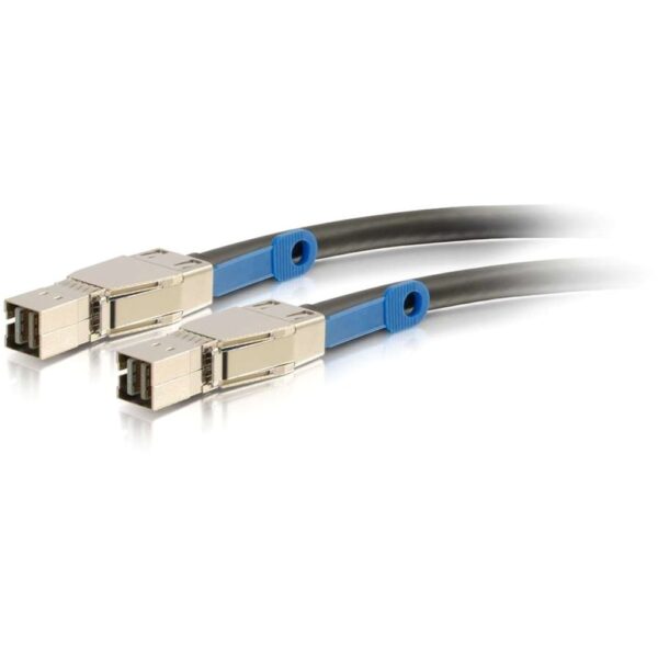 C2G 0.5m Mini-SAS HD to Mini-SAS HD Cable - 1.64 ft Mini-SAS HD Data Transfer Cable for Storage Device, Hard Drive, Server, Workstation, Desktop Computer - First End: 1 x SFF-8644 Mini-SAS HD - Second End: 1 x SFF-8644 Mini-SAS HD - 12 Gbit/s - Shielding