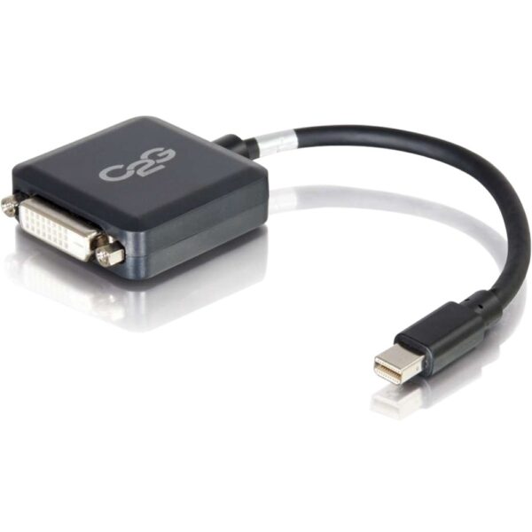 C2G 8in Mini DisplayPort to DVI Adapter-Thunderbolt to DVI-D Converter-M/F Black - DVI/Mini DisplayPort for Notebook, Tablet, Monitor, Video Device - 8 - 1 x Mini DisplayPort Male Thunderbolt - 1 x DVI-D (Single-Link) Female Digital Video - Black