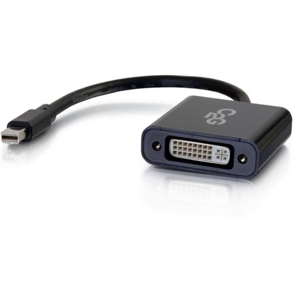 C2G Mini DisplayPort to DVI Adapter - Mini DP to DVI-D Active Converter - Black - 8 DVI/Mini DisplayPort Video Cable for Video Device, Projector, Monitor, Graphics Card, Notebook, HDTV - DVI Male Digital Video - Mini DisplayPort Female Digital Video - Bl