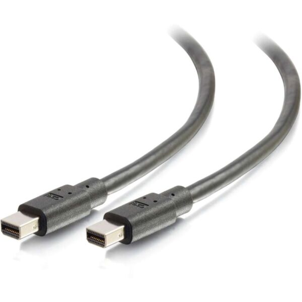 C2G 6ft Mini DisplayPort Cable 4K 30Hz - Black - 6 ft Mini DisplayPort A/V Cable for Audio/Video Device, Computer, Monitor, Notebook, Tablet - Mini DisplayPort Male Digital Audio/Video - Mini DisplayPort Male Digital Audio/Video - Supports up to 4096 x 21