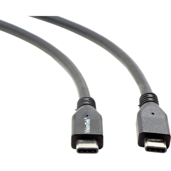 VisionTek USB-C to USB-C 1M Cable (M/M) - USB-C to USB-C 1 Meter 3.3 ft Male to Male Cable PD 60W 10Gbps Data 4K UHD for Laptop Ipad Dell XPS MacBook Pro