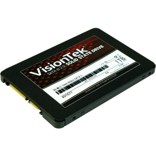 VisionTek 1TB 3D MLC 7mm 2.5 SSD - 550 MB/s Maximum Read Transfer Rate - 445 MB/s Maximum Write Transfer Rate