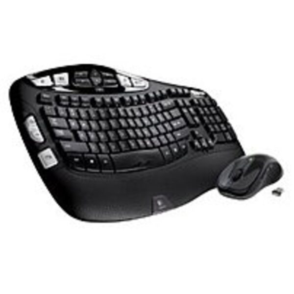 Logitech 920-002555 MK550 2.4 GHz Wireless Keyboard, Mouse - Laser - USB - Contoured - Black