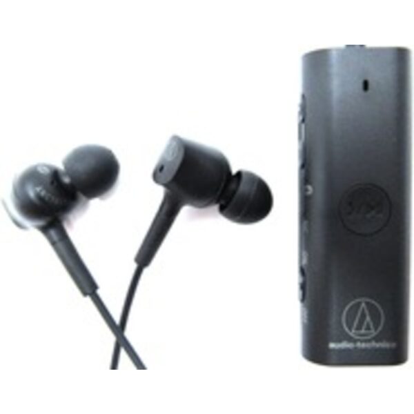 Audio-Technica ATH-ANC100BT QuietPoint Wireless In-Ear Active Noise-Cancelling Headphones - Stereo - Wireless - Bluetooth - 32.8 ft - 16 Ohm - 20 Hz - 24 kHz - Behind-the-neck, Earbud - Binaural - In-ear - Omni-directional, Condenser Microphone - Noise Ca