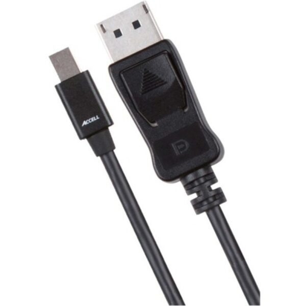 Accell UltraAV Mini DisplayPort to DisplayPort 1.2 Cable - 3.28 ft DisplayPort A/V Cable for Monitor, HDTV - First End: 1 x Mini DisplayPort Male Digital Audio/Video - Second End: 1 x DisplayPort Male Digital Audio/Video - 21.6 Gbit/s - Supports up to 384