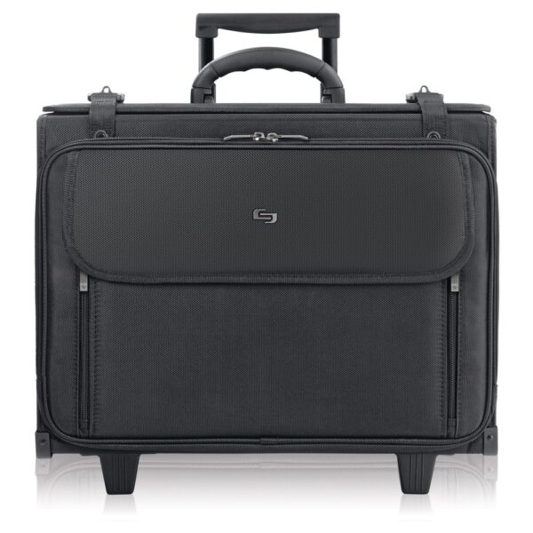 Solo Classic Carrying Case (Roller) for 15.4 to 17 Notebook - Black - Ballistic Poly, Polyester - Checkpoint Friendly - Handle - 13.5 Height x 17.5 Width x 7 Depth