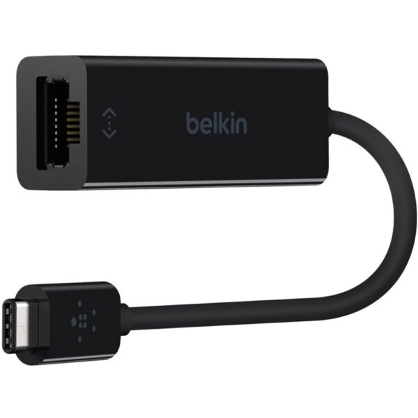 Belkin B2B145-BLK Ethernet Adapter - USB Type C - 1 Port(s) - 1 - Twisted Pair