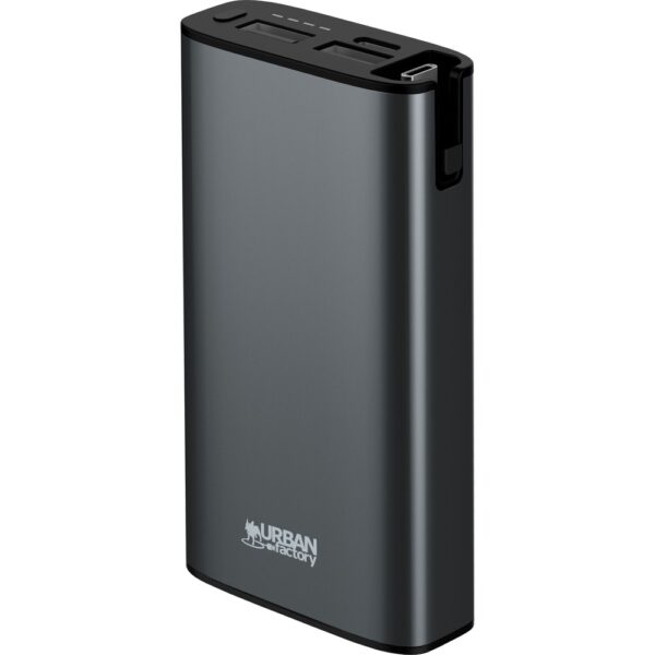 Urban Factory USB-C PowerBank - For USB Device, Tablet PC, Smartphone, Wearables - 6700 mAh - 2.40 A - 5 V DC Output - 5 V DC Input - 2 x - Sideral Gray