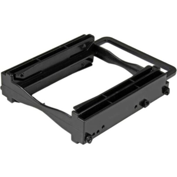 StarTech.com Dual 2.5 SSD/HDD Mounting Bracket for 3.5 Drive Bay - Tool-Less Installation - 2-Drive Adapter Bracket for Desktop Computer - Plastic - Black